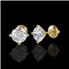 Image 2 : 2 ctw VS/SI Diamond Solitaire Art Deco Stud Earrings 18K Yellow Gold