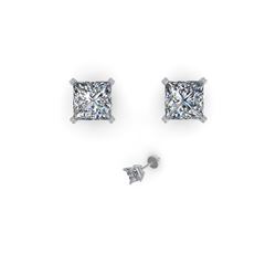 1.00 ctw Princess Cut VS/SI Diamond Designer Earrings 14K Rose Gold