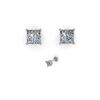 Image 1 : 1.00 ctw Princess Cut VS/SI Diamond Designer Earrings 14K Rose Gold