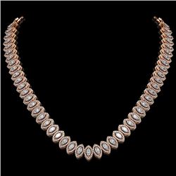 26.11 ctw Marquise Cut Diamond Micro Pave Necklace 18K Rose Gold