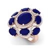 Image 1 : 9.86 ctw Designer Sapphire & VS Diamond Ring 18K Rose Gold