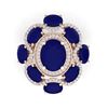 Image 2 : 9.86 ctw Designer Sapphire & VS Diamond Ring 18K Rose Gold