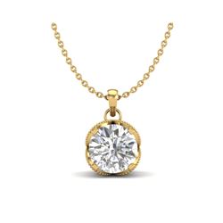 1.13 ctw VS/SI Diamond Solitaire Art Deco Necklace 18K Yellow Gold