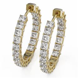 5.6 ctw Princess Cut Diamond Designer Earrings 18K Yellow Gold