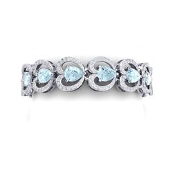 33.43 ctw Sky Topaz & VS Diamond Bracelet 18K White Gold