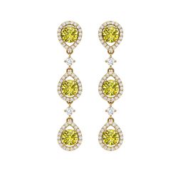 5.11 ctw Fancy Yellow SI Diamond Earrings 18K Yellow Gold