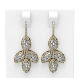 4.57 ctw Marquise Diamond Earrings 18K Yellow Gold