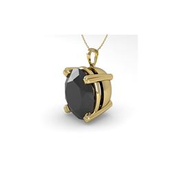 9.0 ctw Oval Black Diamond Designer Necklace 18K Yellow Gold