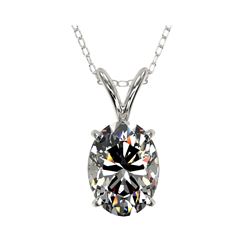 1.25 ctw Certified VS/SI Quality Oval Diamond Necklace 10K White Gold