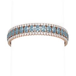 39.55 ctw Aquamarine & Diamond Bracelet 18K Rose Gold