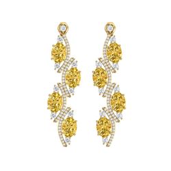 13.32 ctw Canary Citrine & VS Diamond Earrings 18K Yellow Gold