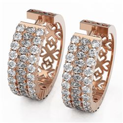 7.8 ctw Pear Cut Diamond Designer Earrings 18K Rose Gold