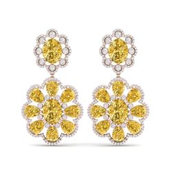 29.9 ctw Canary Citrine & VS Diamond Earrings 18K Rose Gold