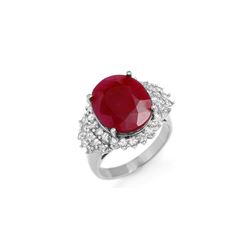 8.32 ctw Ruby & Diamond Ring 18K White Gold