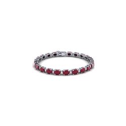 30.8 ctw Ruby & VS/SI Certified Diamond Eternity Bracelet 10K White Gold