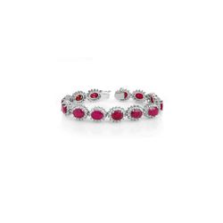 42.12 ctw Ruby & Diamond Bracelet 14K White Gold