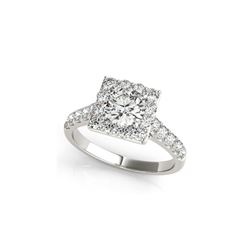 2 ctw Certified VS/SI Diamond Halo Ring 18K White Gold