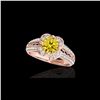 Image 1 : 2.05 ctw Certified SI/I Fancy Intense Yellow Diamond Ring 10K Rose Gold