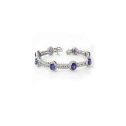 21.25 ctw Tanzanite & Diamond Bracelet 18K White Gold