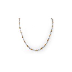 9.02 ctw Orange Sapphire & Diamond Necklace 10K White Gold