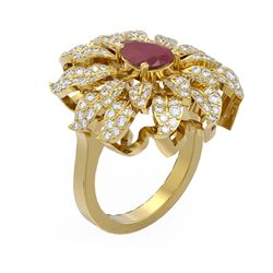 3.52 ctw Ruby & Diamond Ring 18K Yellow Gold