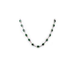 21.0 ctw Emerald & Diamond Necklace 10K White Gold