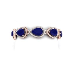28.31 ctw Sapphire & VS Diamond Bracelet 18K Rose Gold