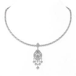 18 ctw Mixed Cut Diamond Designer Necklace 18K White Gold