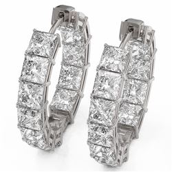 12.24 ctw Princess Cut Diamond Earrings 18K White Gold