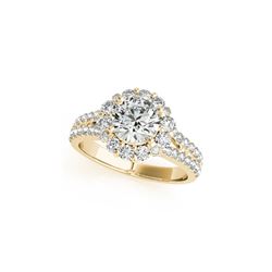 2.51 ctw Certified VS/SI Diamond Halo Ring 18K Yellow Gold