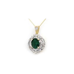 5.35 ctw Emerald & Diamond Pendant 14K Yellow Gold