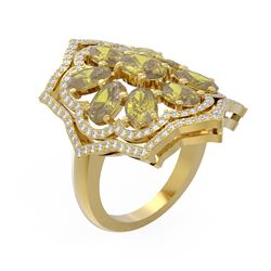 6.2 ctw Canary Citrine & Diamond Ring 18K Yellow Gold