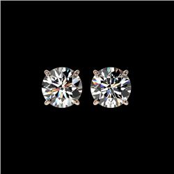 1.97 ctw Certified Quality Diamond Stud Earrings 10K Rose Gold