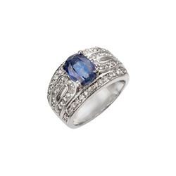 3.54 ctw Kaynite & Diamond Ring 14K White Gold