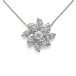 3.5 ctw Marquise Diamond Designer Necklace 18K White Gold