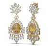 Image 2 : 15.11 ctw Canary Citrine & Diamond Earrings 18K Yellow Gold