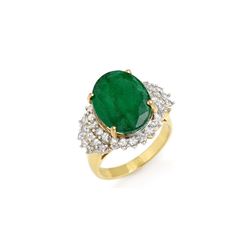 7.56 ctw Emerald & Diamond Ring 14K Yellow Gold