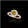 Image 1 : 2.15 ctw Certified SI/I Fancy Intense Yellow Diamond Ring 10K Rose Gold