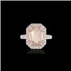 Image 1 : 4.50 ctw Morganite & Micro Pave VS/SI Diamond Ring 14K Rose Gold