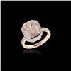 Image 2 : 4.50 ctw Morganite & Micro Pave VS/SI Diamond Ring 14K Rose Gold
