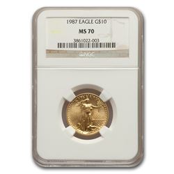 1987 1/4 oz Gold American Eagle MS-70 NGC