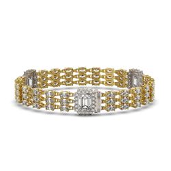 18.96 ctw Emerald Cut & Oval Diamond Bracelet 18K Yellow Gold
