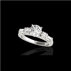 2.5 ctw Certified Diamond Pave Solitaire Ring 10K White Gold
