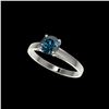 Image 1 : 1.05 ctw Certified Intense Blue Diamond Engagement Ring 10K White Gold