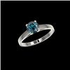 Image 2 : 1.05 ctw Certified Intense Blue Diamond Engagement Ring 10K White Gold