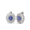 Image 2 : 12.21 ctw Tanzanite & Diamond Earrings 18K White Gold