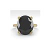 Image 1 : 9.0 ctw Oval Black Diamond Engagement Designer Ring 18K Yellow Gold