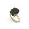 Image 2 : 9.0 ctw Oval Black Diamond Engagement Designer Ring 18K Yellow Gold