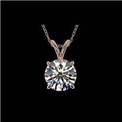 1.50 ctw Certified Quality Diamond Necklace 10K Rose Gold
