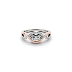 0.88 ctw Certified VS/SI Diamond 2 Stone Ring 18K White & Rose Gold